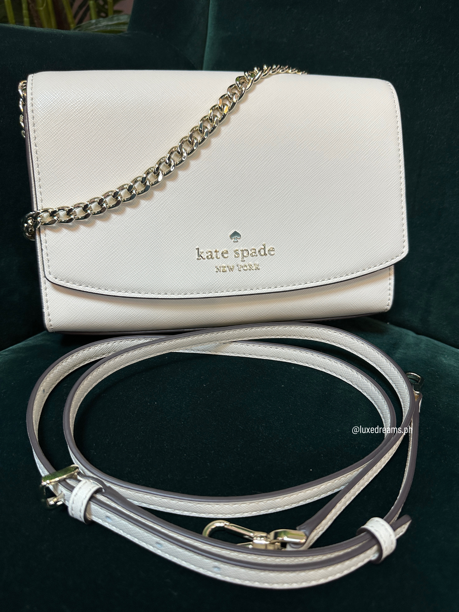Kate Spade Carson Saffiano Leather Convertible Crossbody Bag White